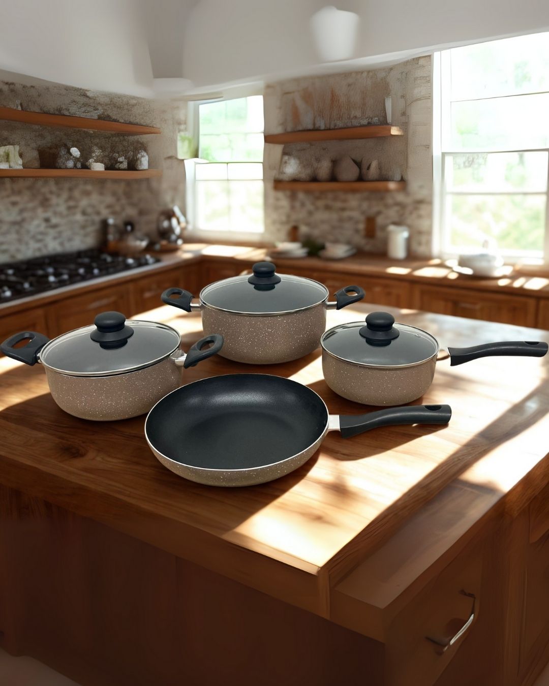 Queen Time 7 Parça Granit Tencere Seti 2.5 mm