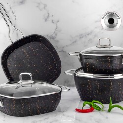 Lines 7 Parça Defne Kare Tencere Seti Metal K. İndiksyion T.