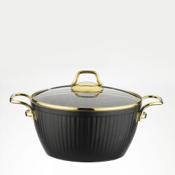 Lines Maya 22Cm Derin Granit Tencere Altın Kulp