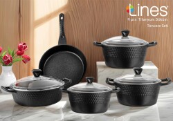 Yonca 9 Parça Granit Titanyum Döküm Set