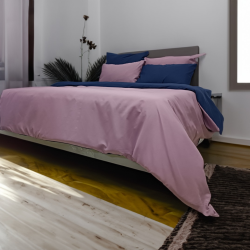 Koyu Minimal Çift Kişilik Nevresim Takımı - Pembe/Mavi