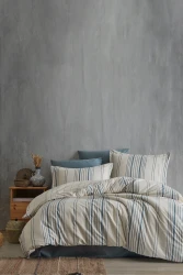 Agna %100 Pamuk İpliği Boyalı King Size Nevresim Takımı