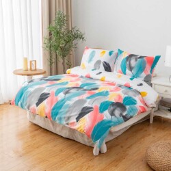 Mikro Saten Tek Kişilik Nevresim Takımı - Renkli Tüylü