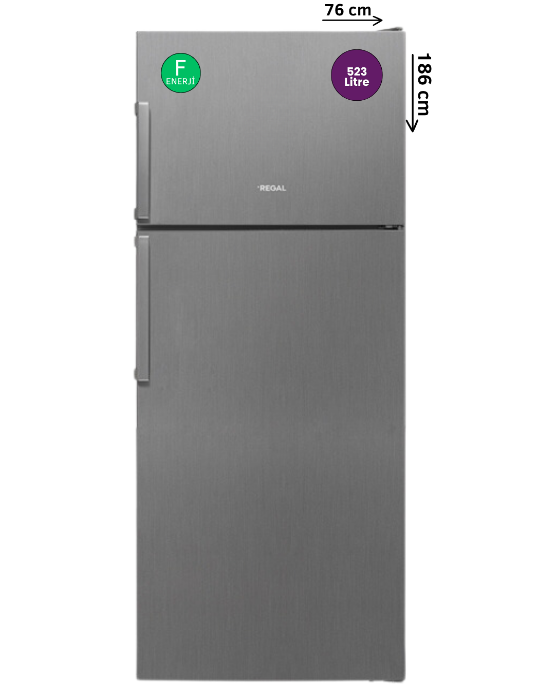 REGAL NF 60021 IG  SILVER BUZDOLABI