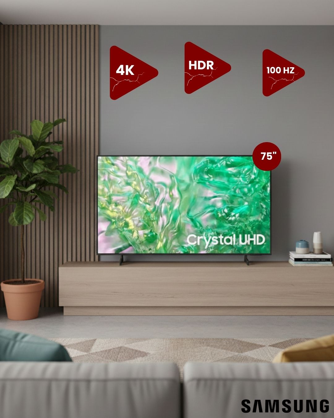 SAMSUNG 75'' 4k Crystal UHD TV