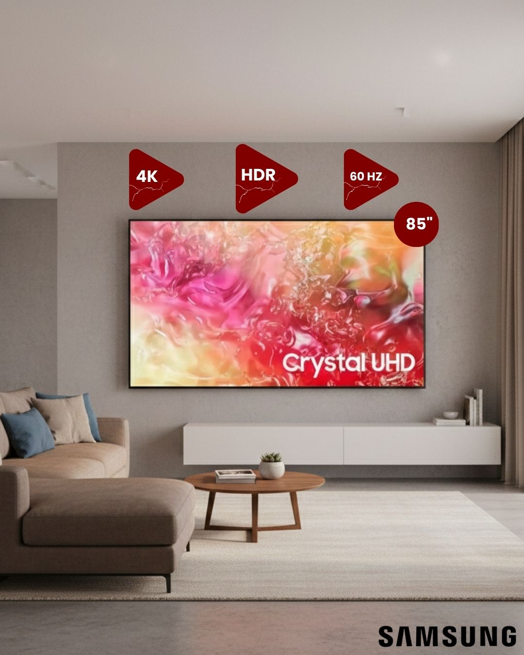 SAMSUNG 85'' 4K Crystal UHD Tv