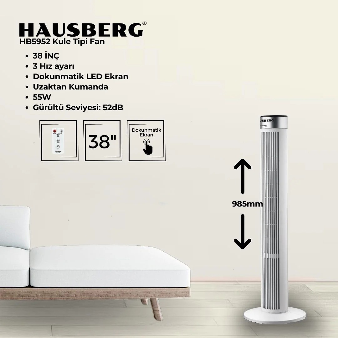 Huasberg HB5952 Kule Tipi Fan