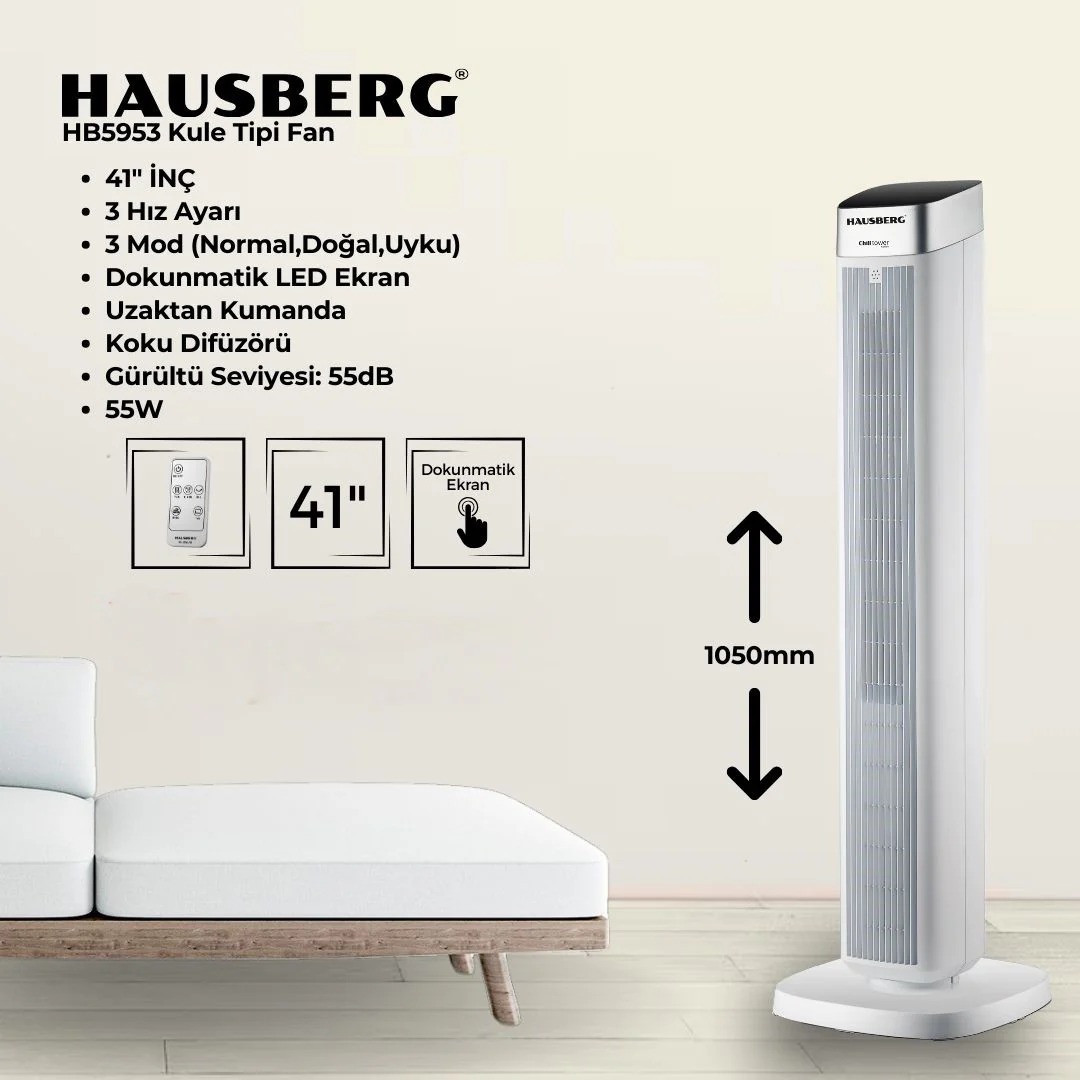 Hausberg HB5953 Kule Tipi Fan