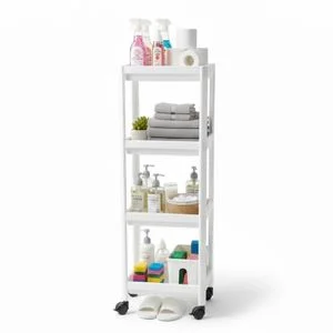 009 BEYAZ 4 Gözlü Banyo RafI